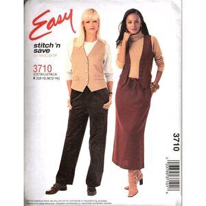 McCalls 3710 Misses 8 to 14 Vest, Skirt and Pants Uncut Vintage Sewing Pattern
